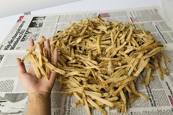 sá sùng khô nấu phở Quảng Ninh