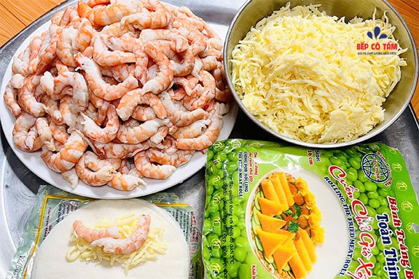 nguyên liệu làm nem tôm phô mai